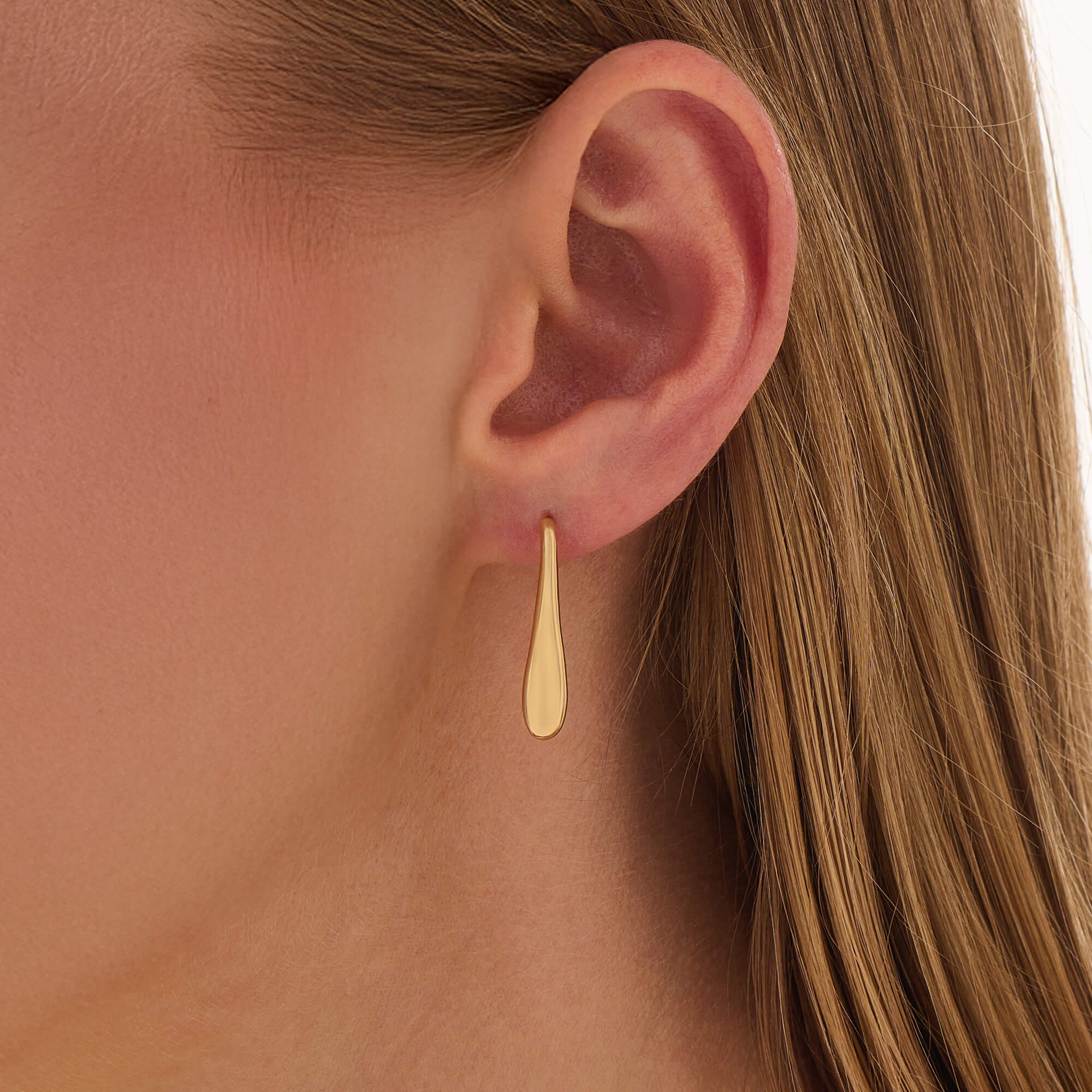Women's 24K Vermeil Long Teardrop Earrings