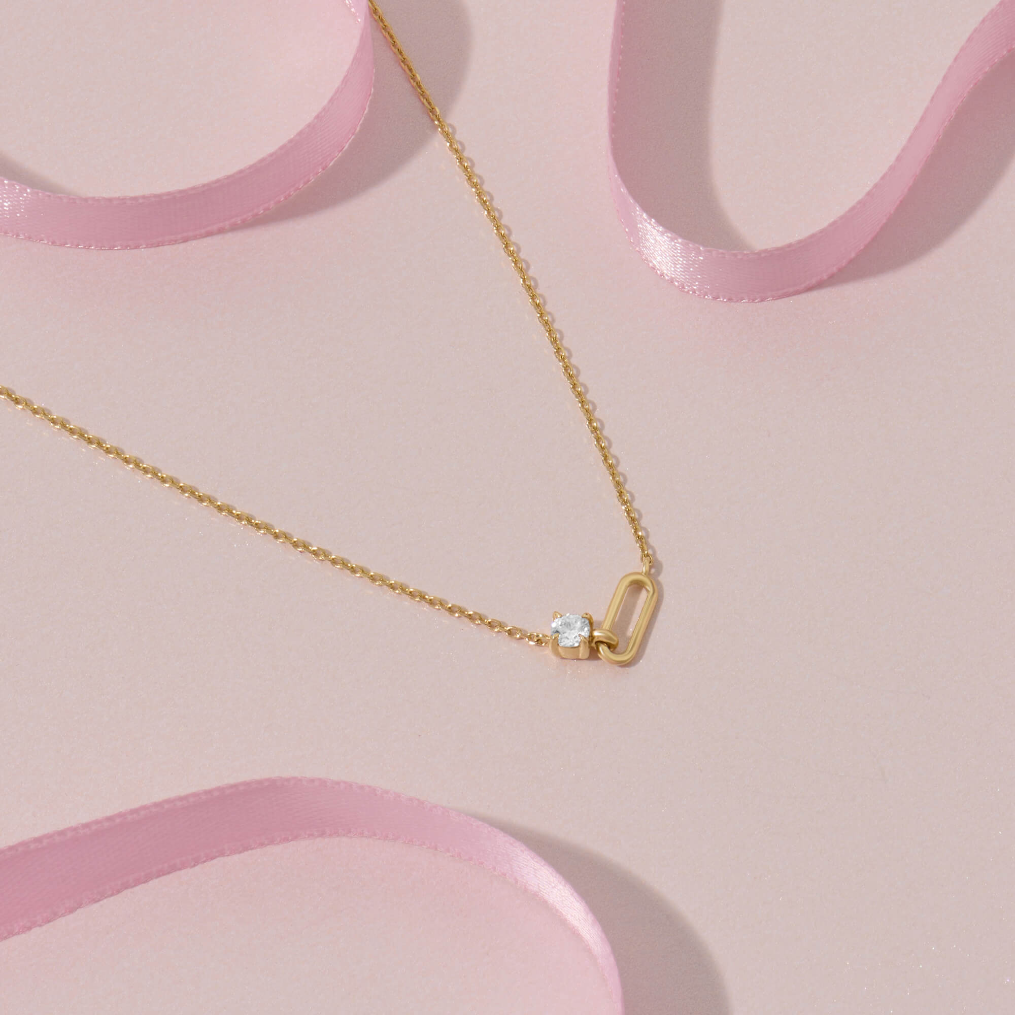 Loop Necklace in Solid Yellow Gold