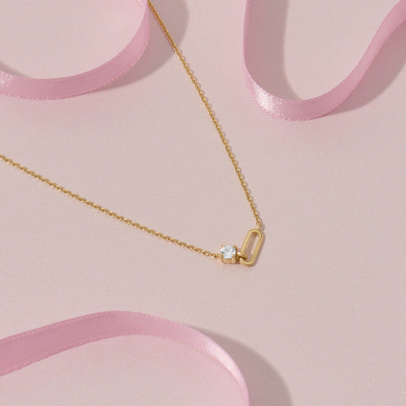 Loop Necklace in Solid Yellow Gold