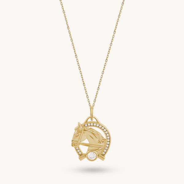 Lucky Horse Necklace in Gold
