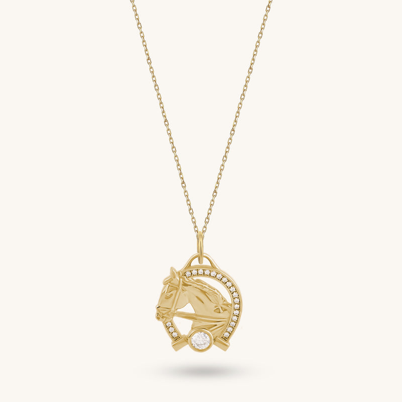 Lucky Horse Necklace in Gold