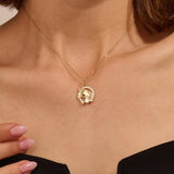 14k Solid Gold Horseshoe Necklace for Women