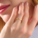 Women's Luna Dot Band Ring in Gold Vermeil on 925 Solid Silver