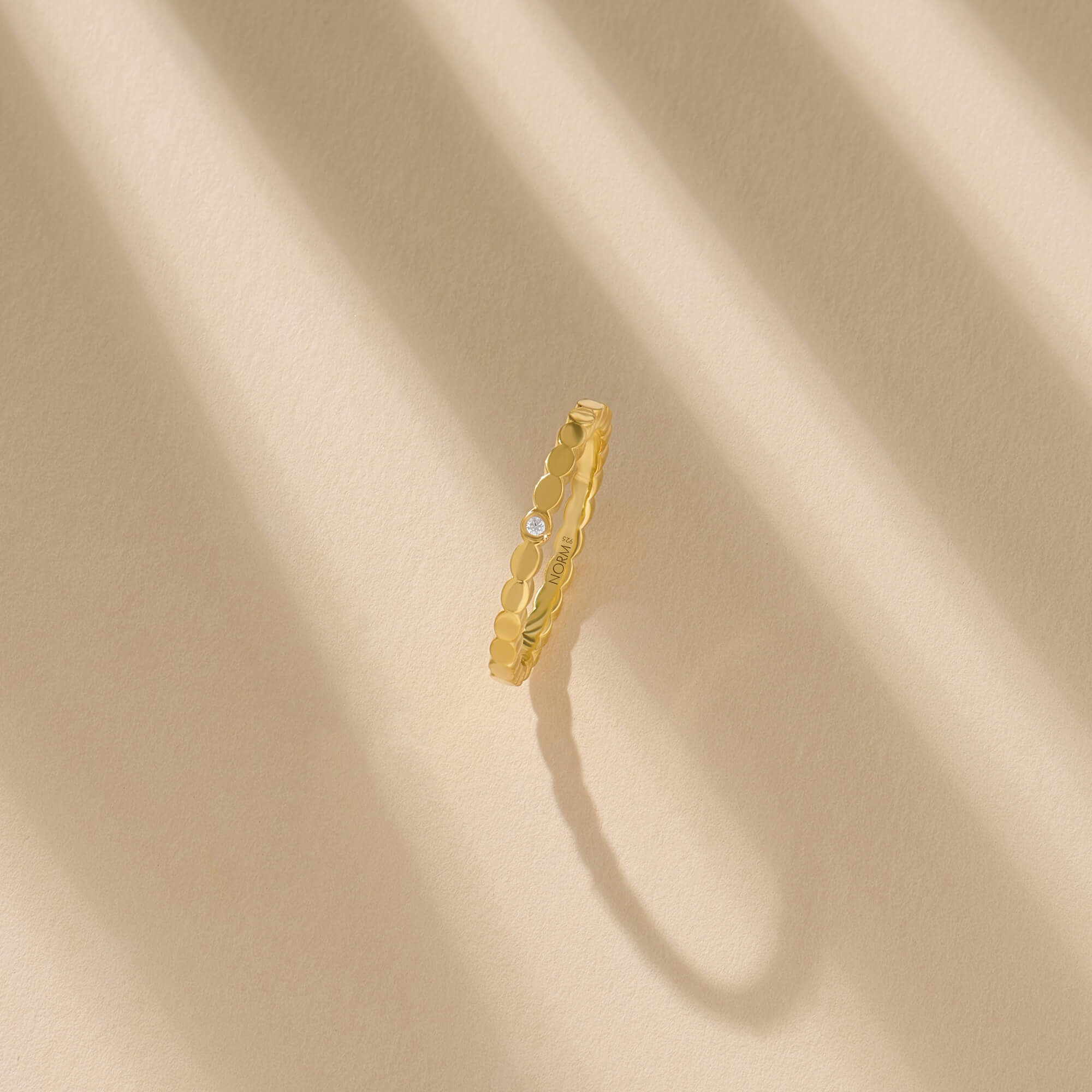 Luna Dotted Band Ring in Yellow Gold Vermeil on 925 Sterling Silver