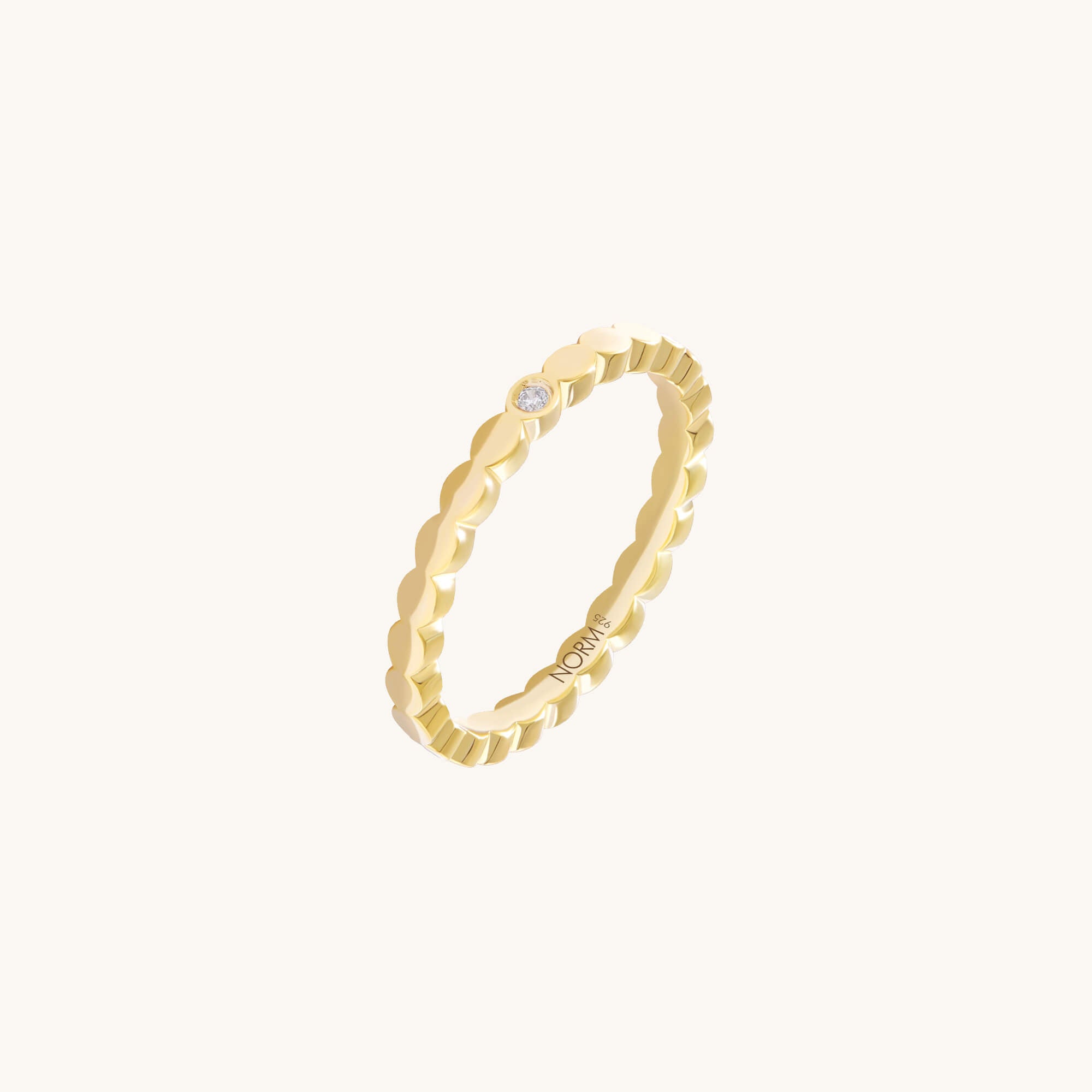 Luna Dot Band Ring in Yellow Gold Vermeil on Silver for Women