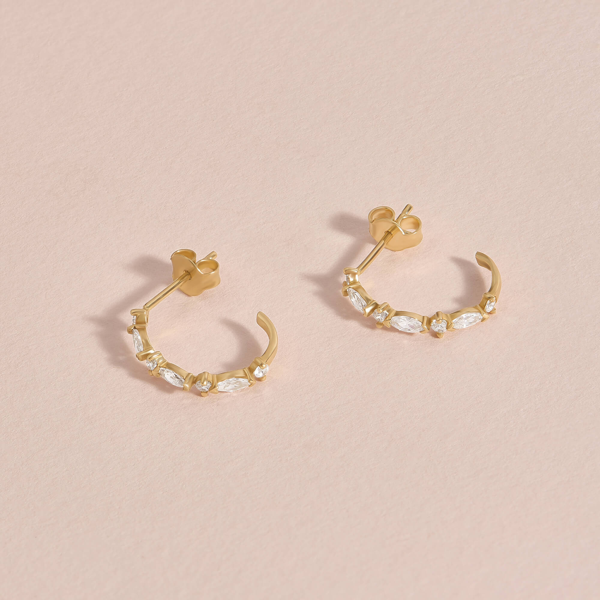 Marquise Earrings in 14K Gold