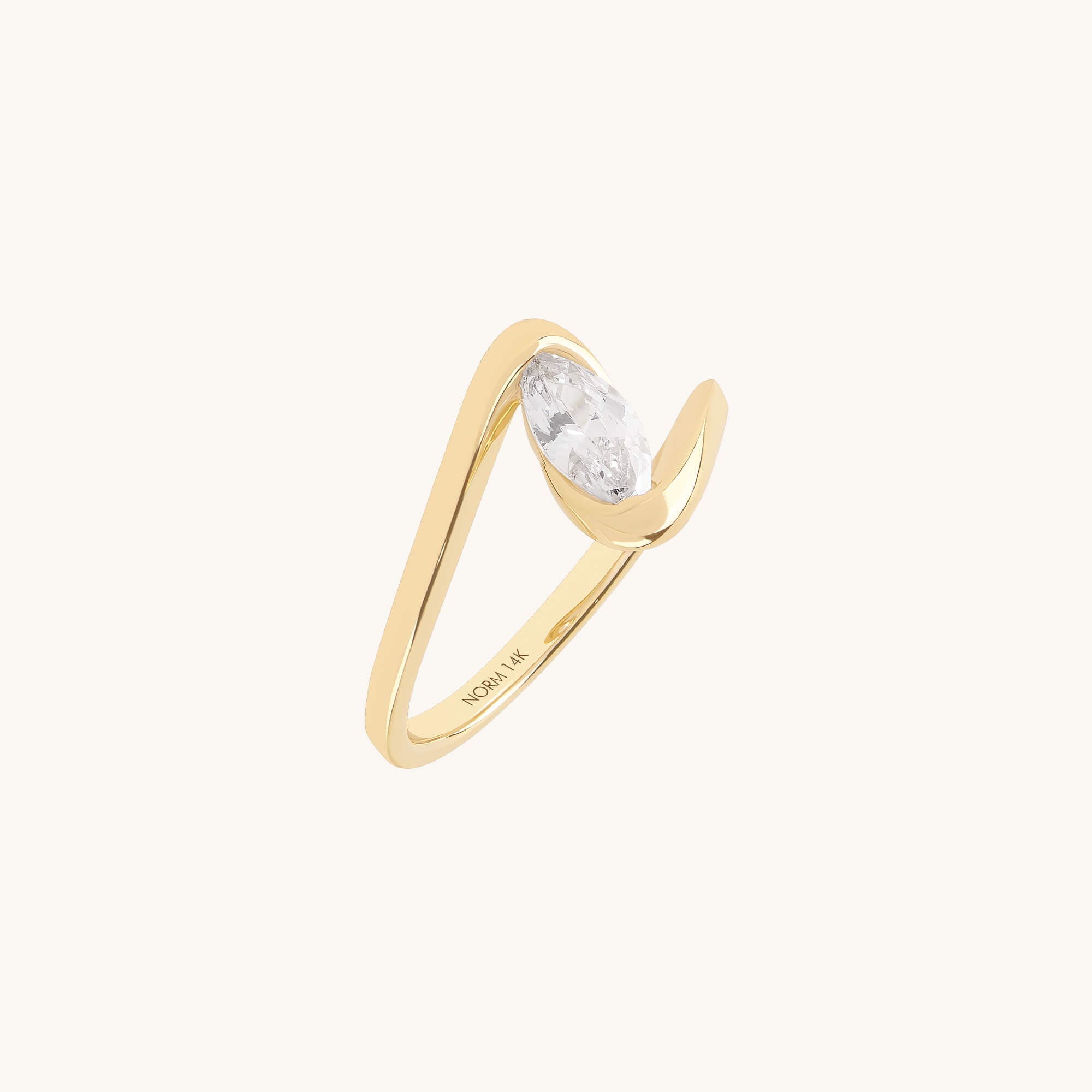Marquise Moissanite Solitaire Ring in Real Gold