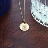14k Real Gold Mary & Baby Jesus Necklace for Women