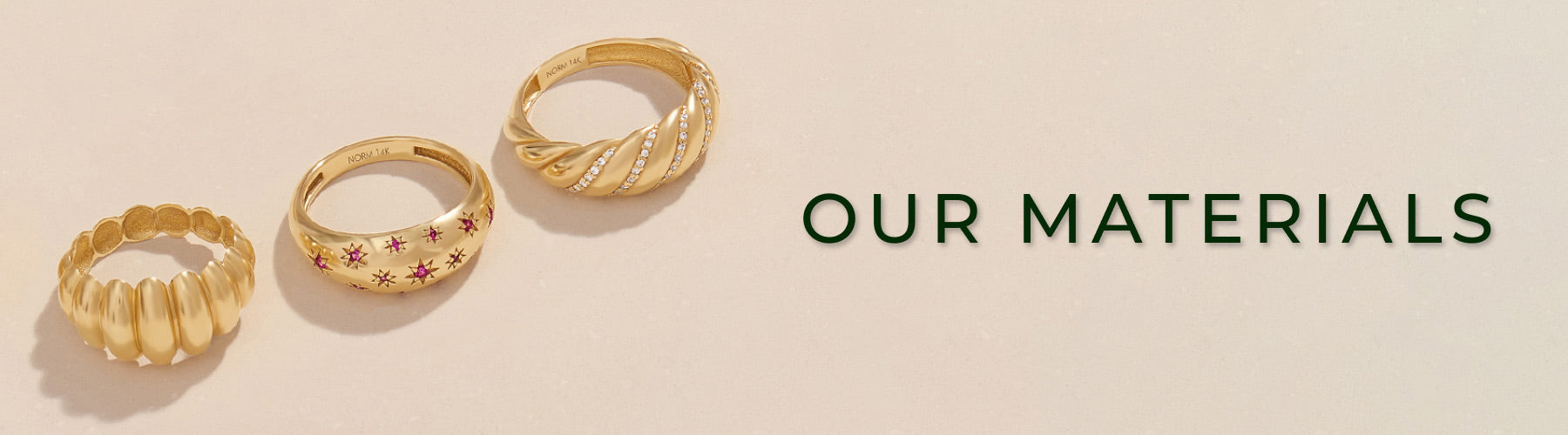 Norm Solid Gold Rings Our Materials Page Desktop Header