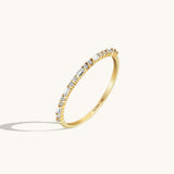 14k Real Gold Minimalist Baguette Wedding Ring for Women