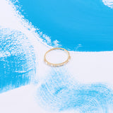 14K Real Gold Ultra Thin Baguette Stacking Ring