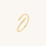 14K Real Gold Bypass Stacker Ring