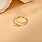 14K Real Gold Bypass Stacking Ring