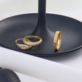 0.26ctw Diamond Pave Minimalist 14k Solid Gold Dome Ring