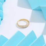 0.26ctw Diamond Pave Minimalist 14k Solid Yellow Gold Dome Ring