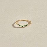 Minimalist Emarald Curve Ring in 14k Solid Gold