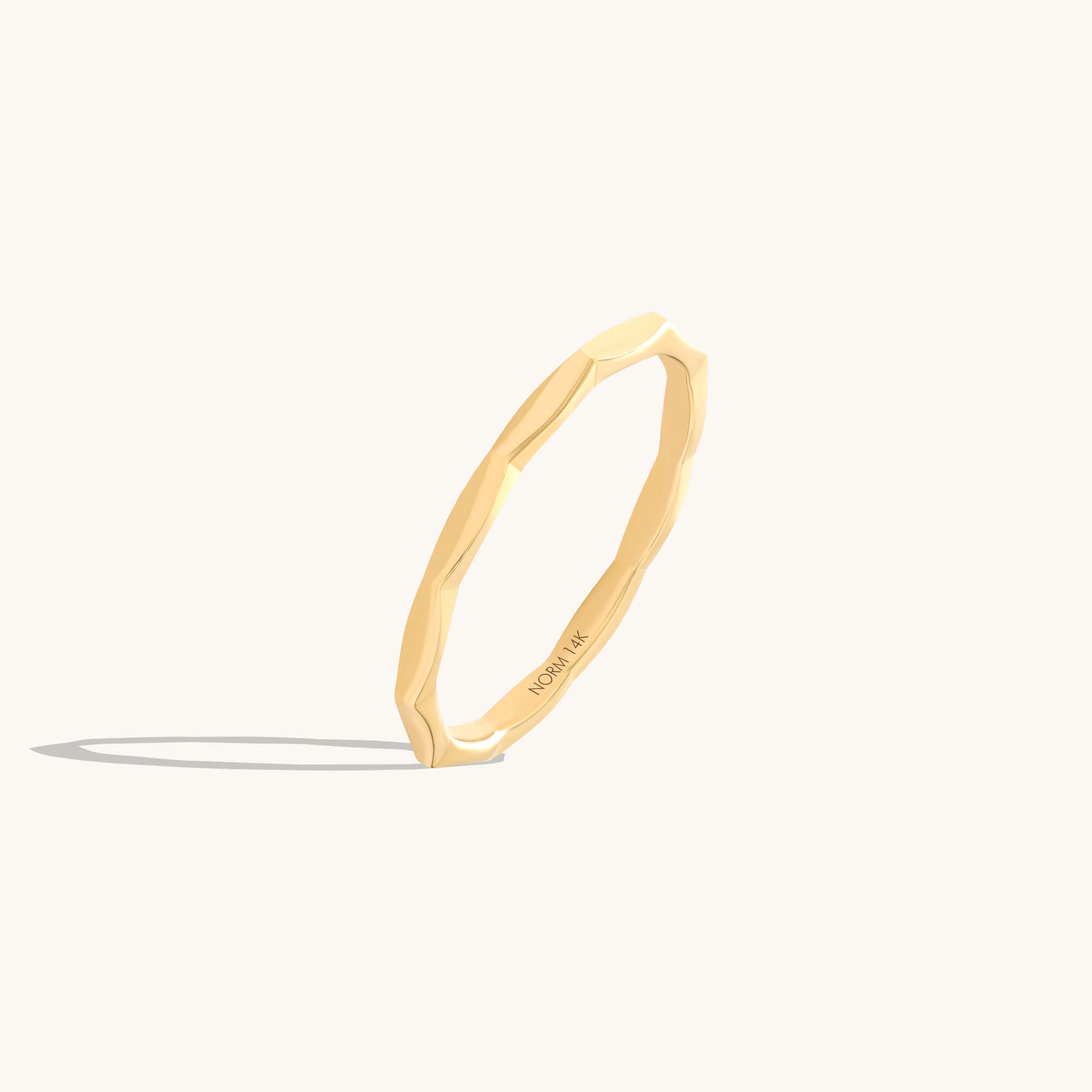 Minimalist Faceted Band Ring in Solid Gold