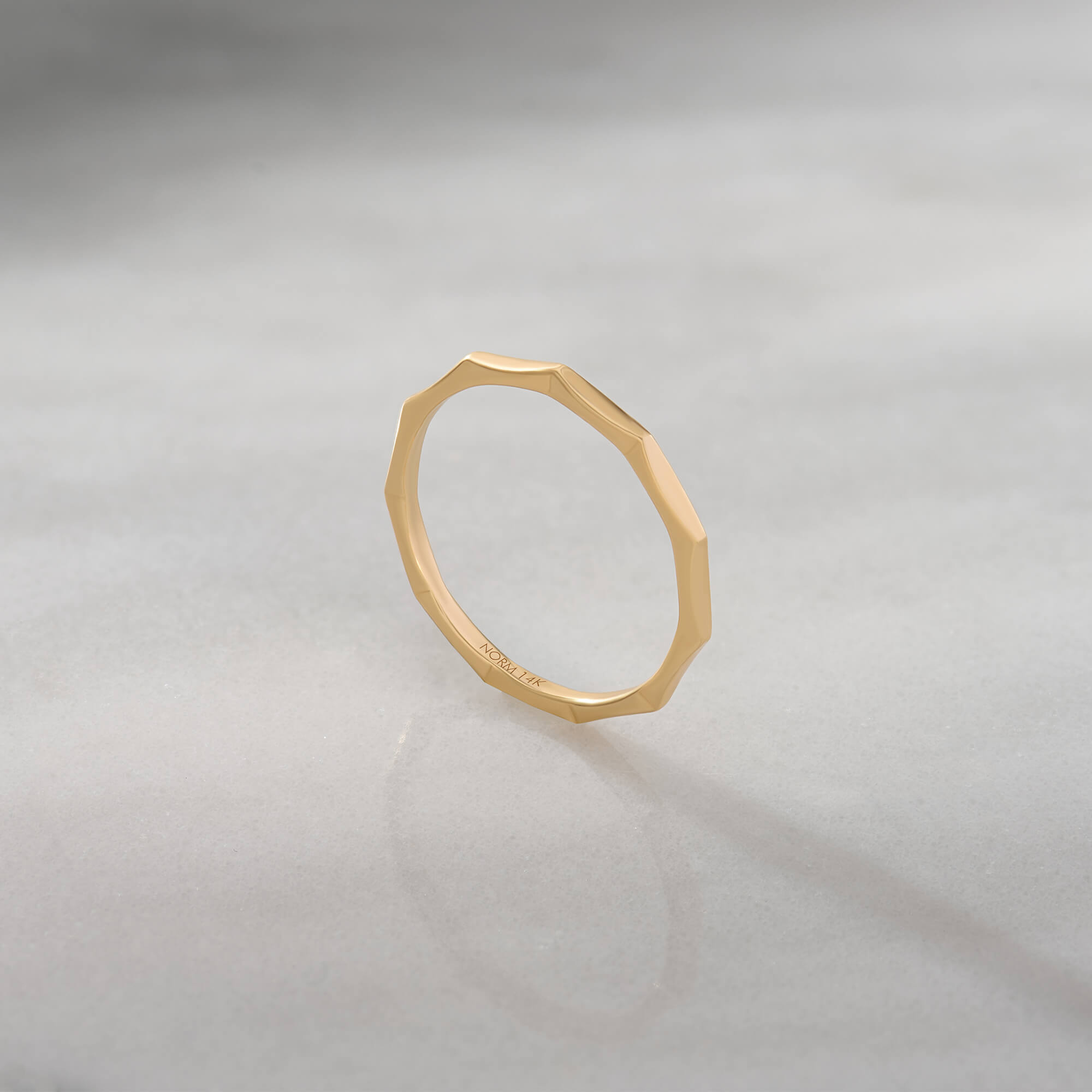 Minimalist Faceted Design Gold Band Ring