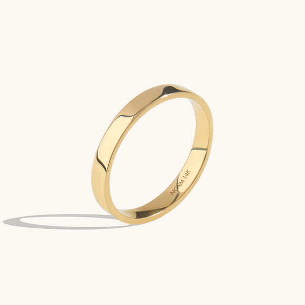 Women's 14k Solid Yellow Gold 2mm Flat Wedding Band Ring