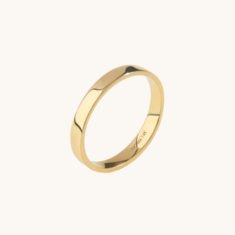 Women's Minimalist Plain Band Ring in 14K Solid Gold