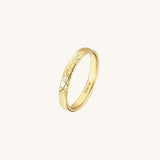 14K Solid Gold Wedding Band - Leaf Design