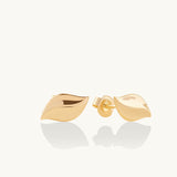 Minimalist Leaf Stud Earrings in Gold Vermeil on 925 Sterling Silver