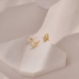 Gold Vermeil Leaf Stud Earrings