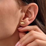 Women's Gold Vermeil Leaf Stud Earrings