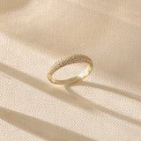 Minimalist Pave Dome Ring in Gold