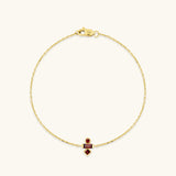 Mixed-Cut Garnet Birthstone Bracelet in 14K Gold