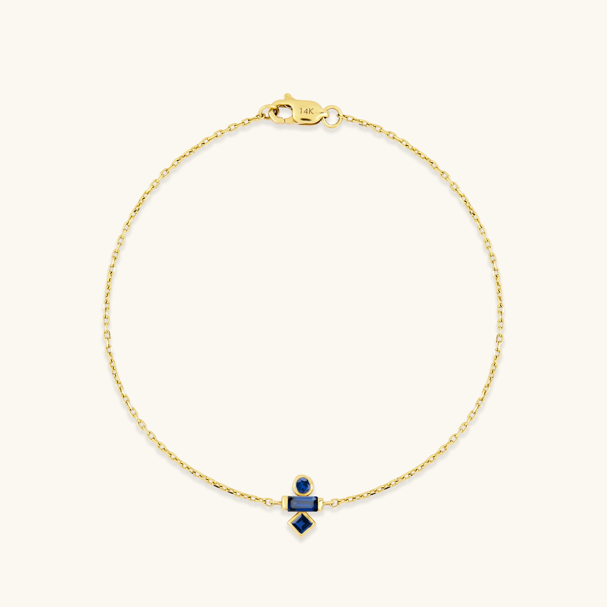Mixed-Cut Sapphire Birthstone Bracelet in 14K Gold