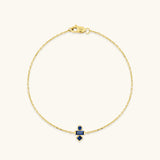 Mixed-Cut Sapphire Birthstone Bracelet in 14K Gold