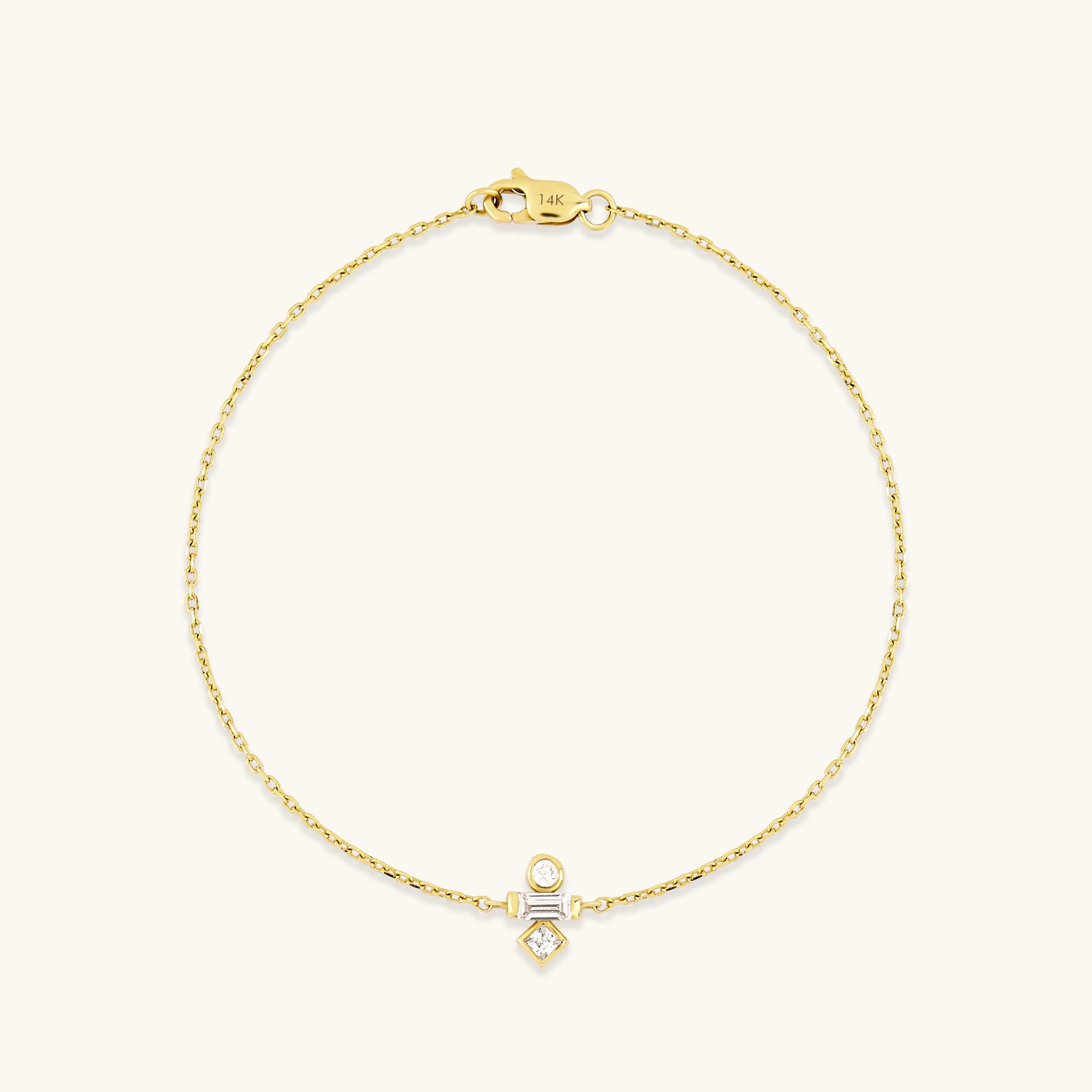 14K Solid Gold Mixed-Cut Birthstone Bracelet for Women