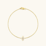 14K Solid Gold Mixed-Cut Birthstone Bracelet for Women