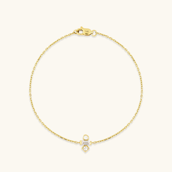 14K Solid Gold Mixed-Cut Birthstone Bracelet for Women