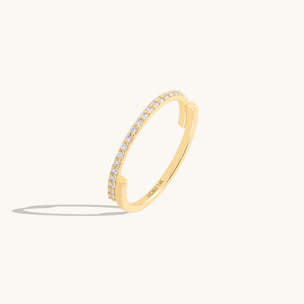 Moissanite Balance Stacking Ring in Solid Gold