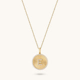 Moissanite Ballerina Letter Necklace in Solid Gold