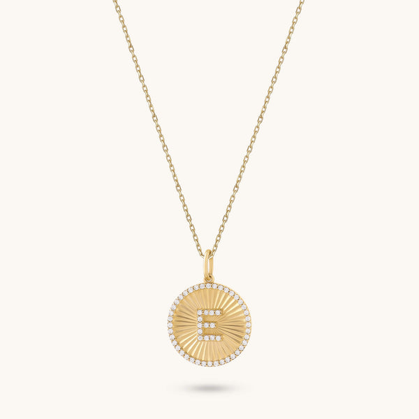 Moissanite Ballerina Letter Necklace in Solid Gold