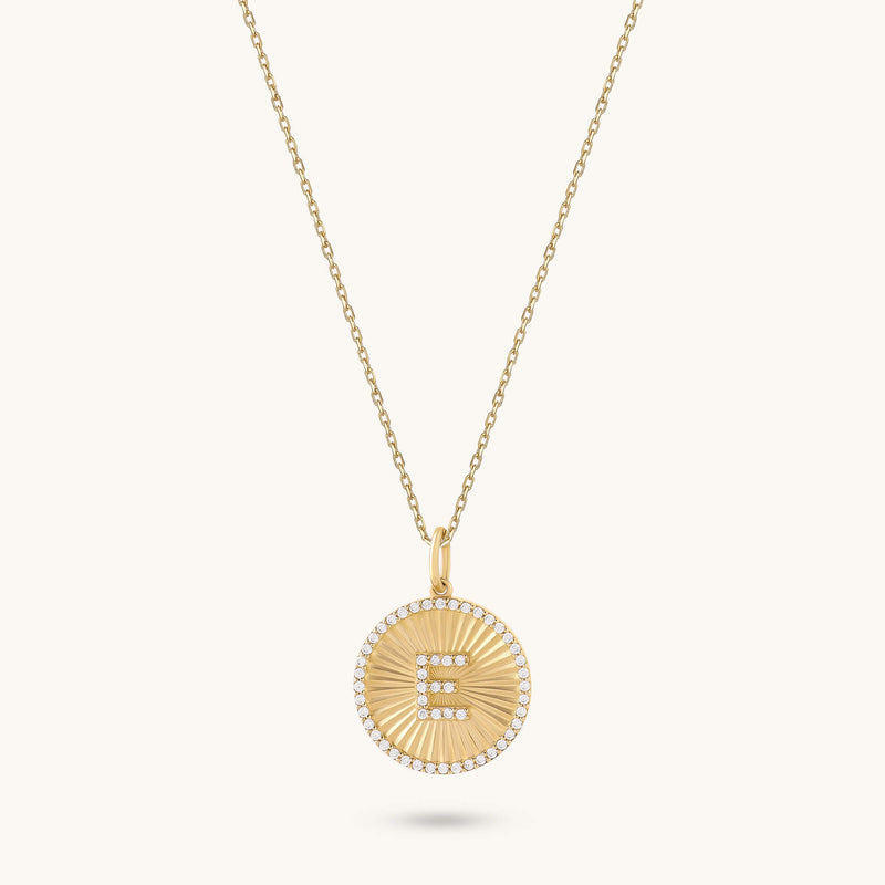Moissanite Ballerina Letter Necklace in Solid Gold