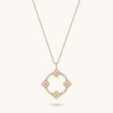 Moissanite Shamrock Necklace in Solid Gold