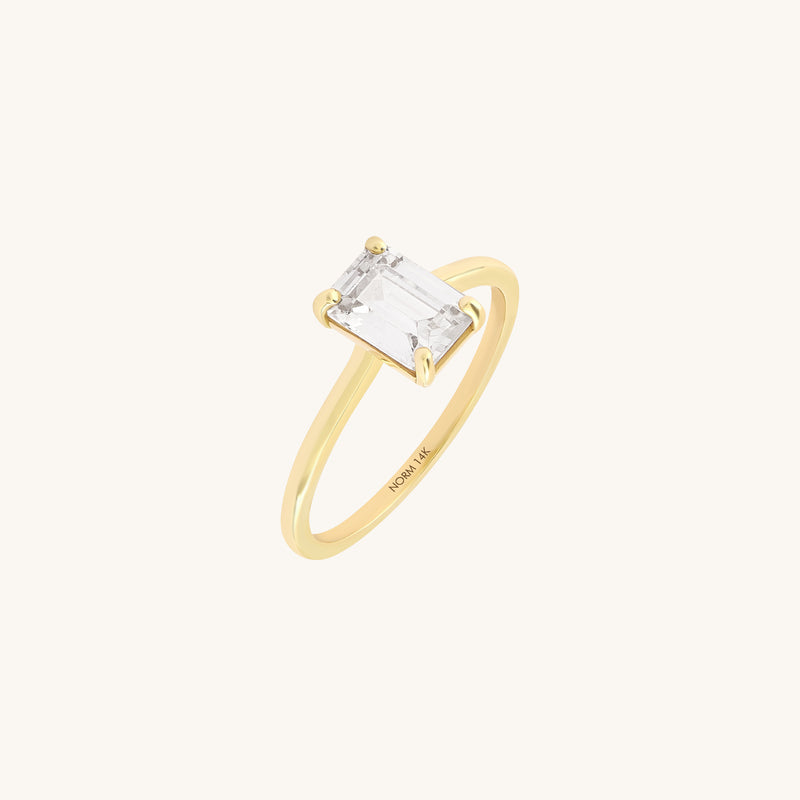 Moissanite Solitaire Ring in Gold