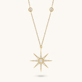 Moissanite Star Necklace in Solid Gold