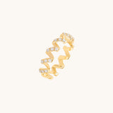 Moissanite Twirl Ring in Real Gold