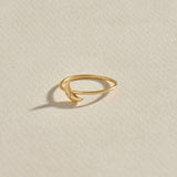 Women's Moon Ring in 14k Solid Gold