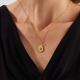 Mother & Baby Design Necklace in 14k Real Yellow Gold