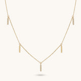 Multi Bar Station Necklace in 14K Solid Gold