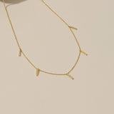 14K Solid Yellow Gold Multi Bar Necklace
