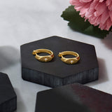 North Star Huggie Earrings in 24K Gold Plated Vermeil on Solid Silver with CZ