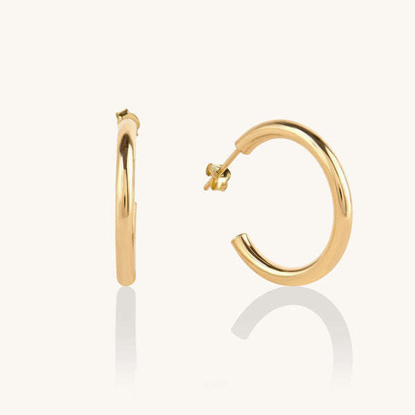 Women’s Open Hoop Earrings in 14k Solid Gold