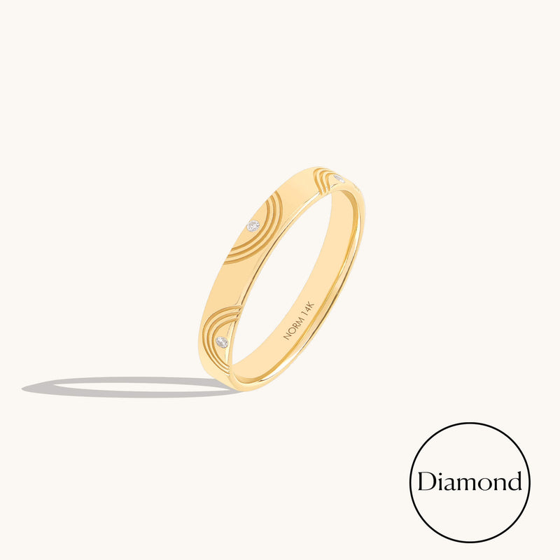 Orbit Diamond Band Ring in Solid Gold